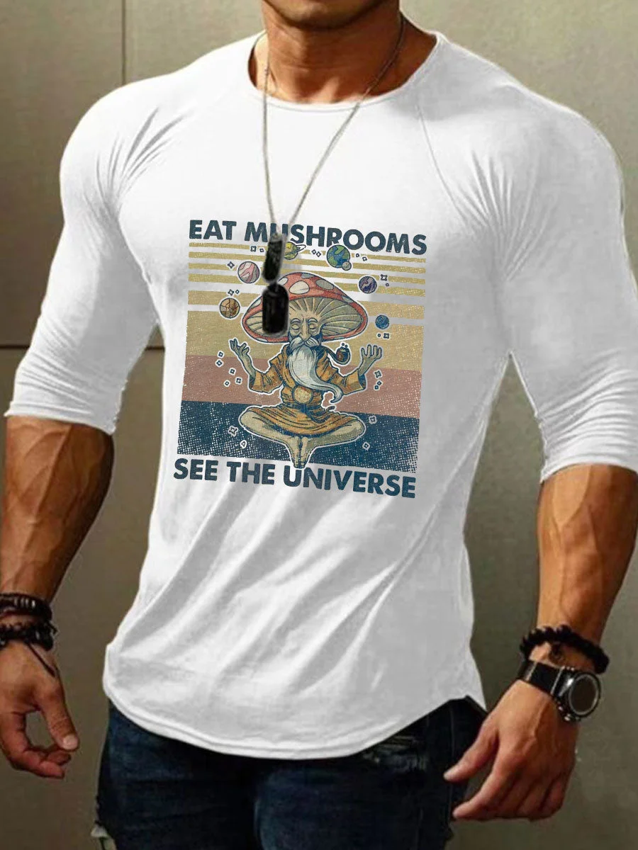 Eat Mushrooms See the Universe Long Sleeve Men's T-shirt