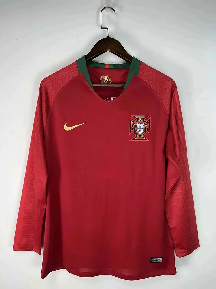 2018 Retro Long Sleeve Portugal Home Football Shirt 1:1 Thai Quality