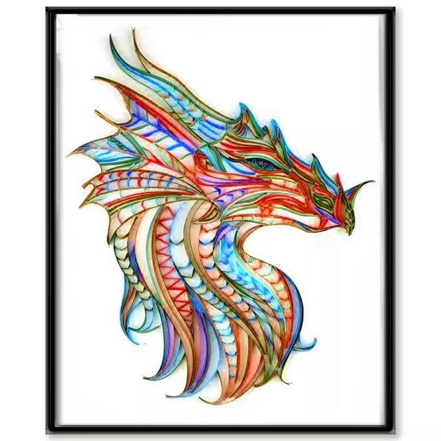 Paper Filigree painting Kit Dragon