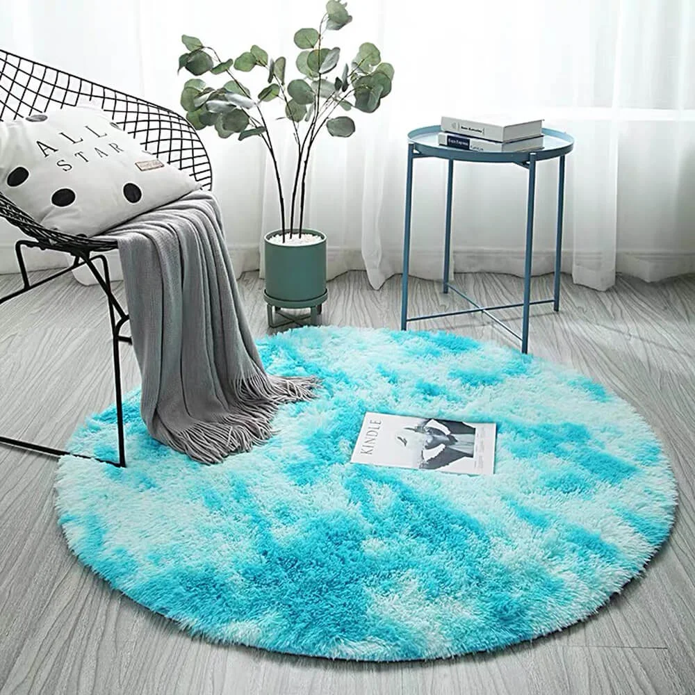 Fluffy Round Rug ,Machine Washable Carpet 