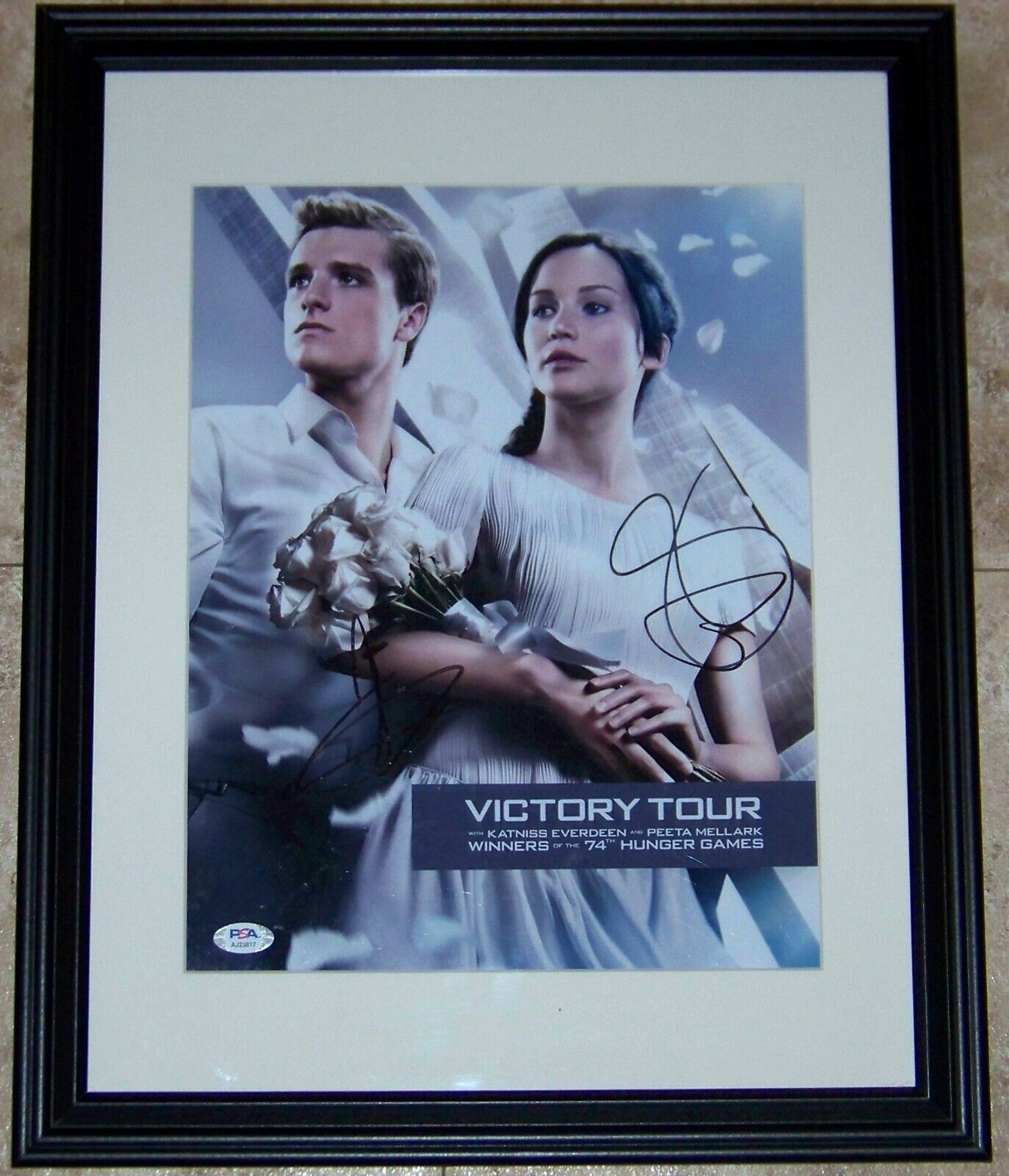 Jennifer Lawrence & Josh Hutcherson HUNGER GAMES Signed 11x14 Photo Poster painting PSA COA!