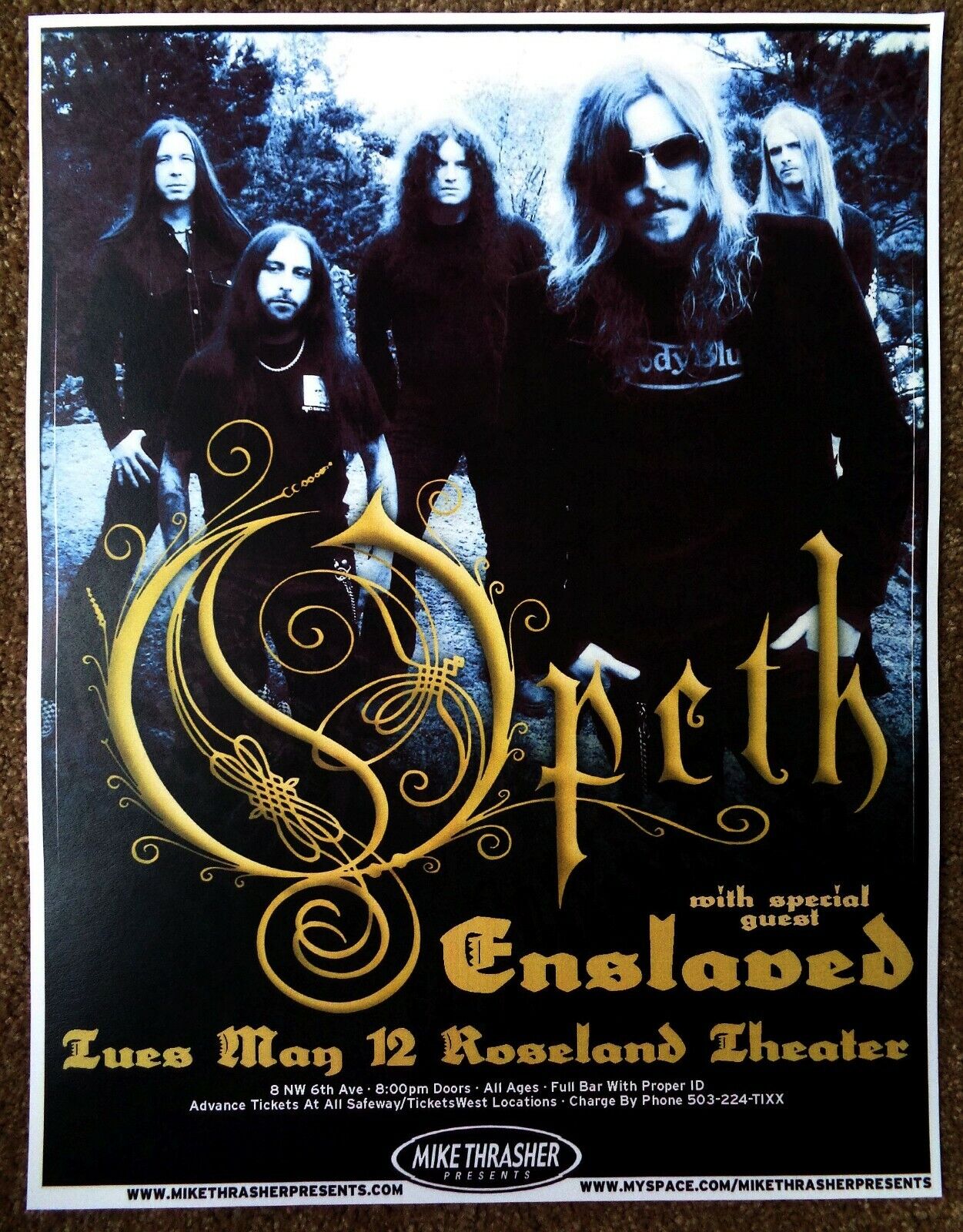 OPETH 2009 Gig POSTER Portland Oregon Concert