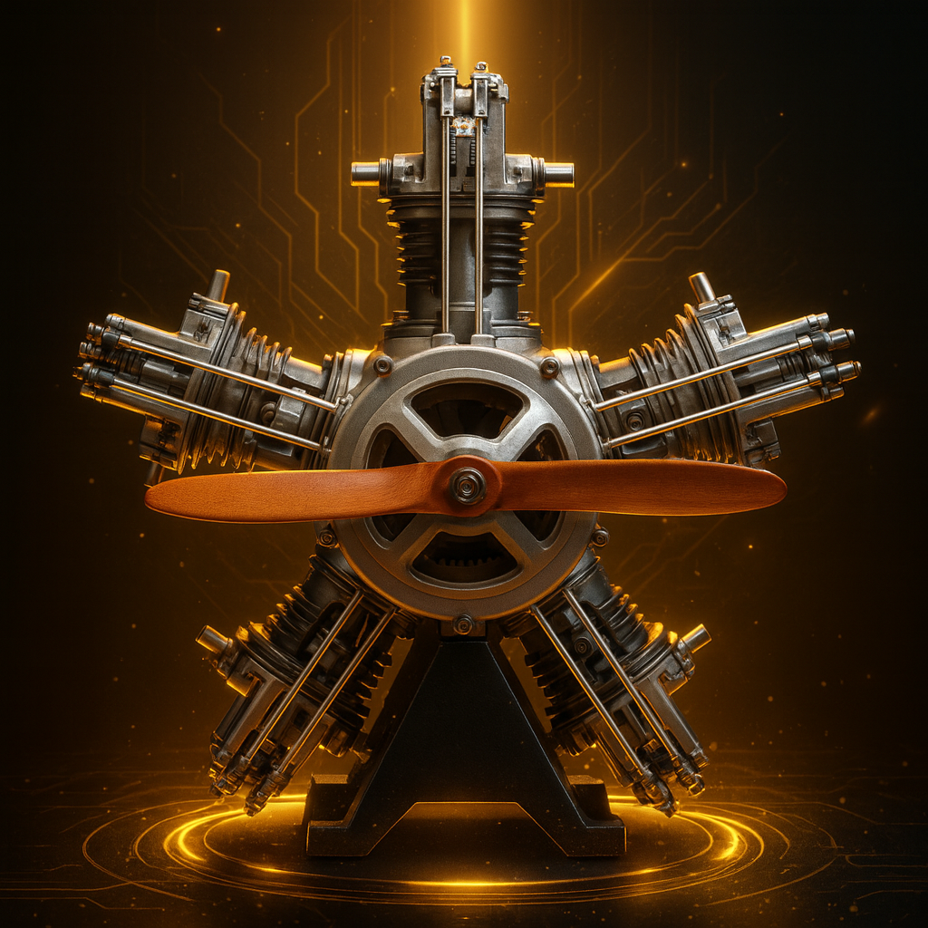 5 Cylinder Radial Engine Model Kit - 1:6 Full Metal Aircraft Engine  - Build Your Own Radial Engine