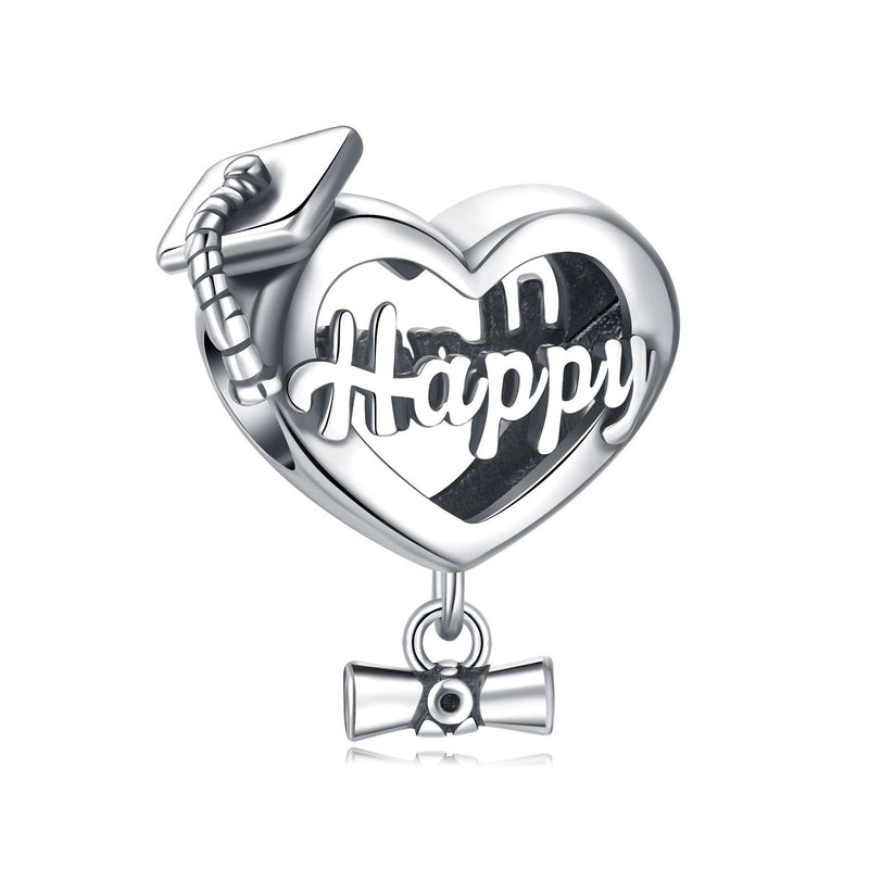 1 Piece 10*19mm 925 Sterling Silver Zircon Heart Shape Pendant Beads Jewelry Accessories