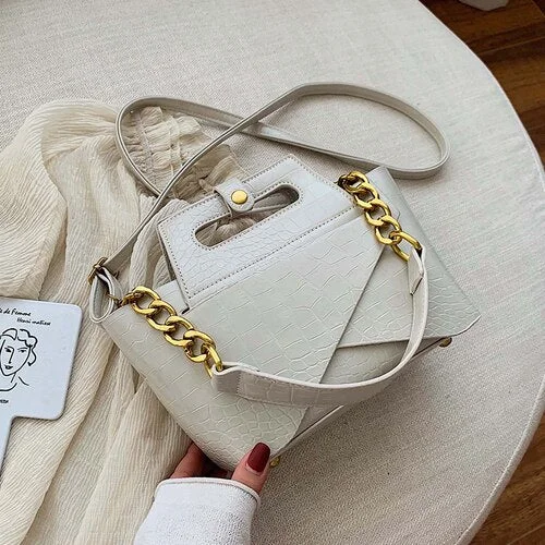 Fashion Alligator Women Shoulder Bags Designer Handbags Luxury Pu Leather Chains Female Crossbody Bag Small Flap Lady Purse 2019