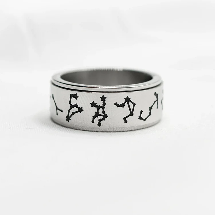 Double Constellation Punk Rotatable Ring