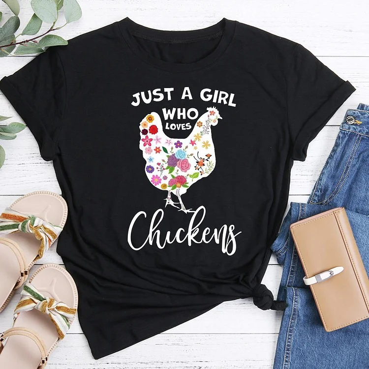 ANB - Just A Girl Who Loves Chicken  Retro Tee-05042