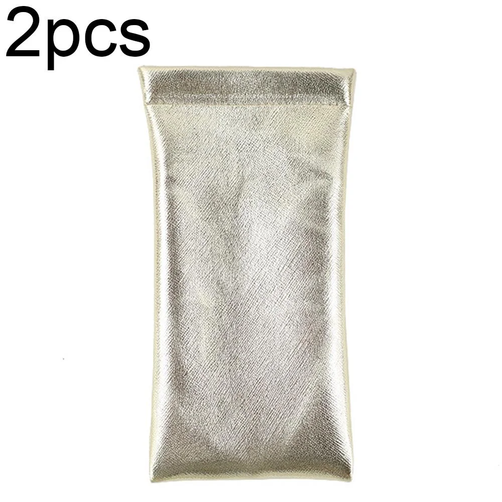 D8649-240 2pcs PU Leather Bullet Portable Waterproof Glasses Storage Bag, Color: Cross Gold