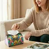 (24cm)Diamond Art Tissue Box Cover DIY PU Desktop(Flowers and Butterflies)