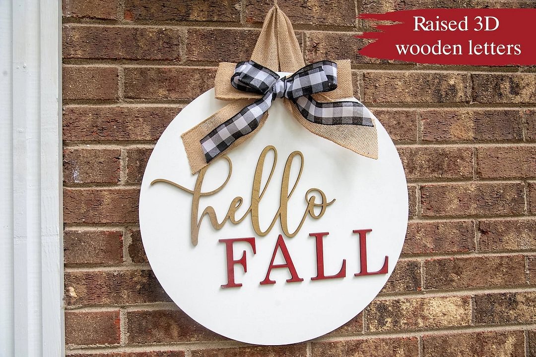 Hello Autumn Door Hanging Sign - Autumn sale 40% discount