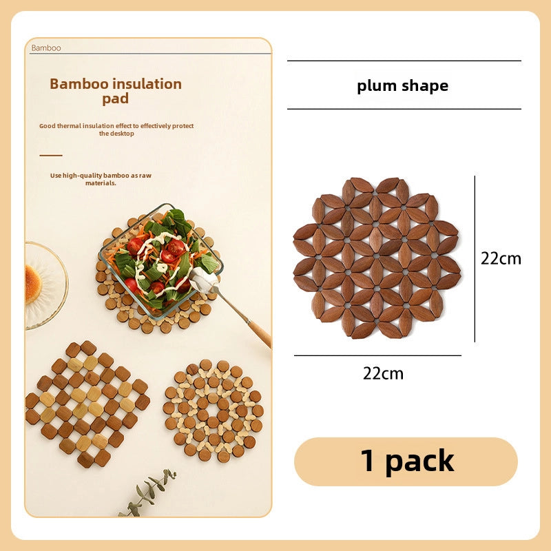 Household Bamboo Anti-scald Heat Insulation Mat Sand Pot Mat Dining Table Mat Bowl Mat Plate Mat Square Round Bowl Mat