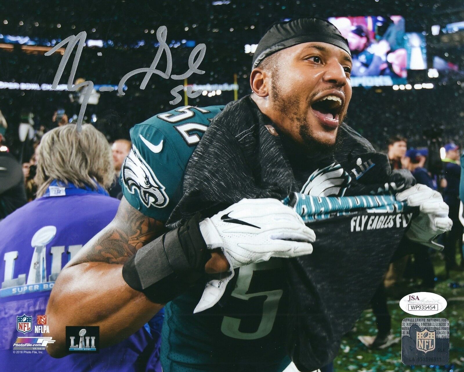 Signed 8x10 NAJEE GOODE Philadelphia Eagles Autographed Photo Poster painting JSA Witnessed