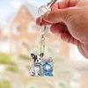 (US Local)6PCS  Christmas Dogs DIY Diamond Painting Keychain Diamond Art Keyrings