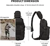 Milit&auml;r Brusttasche Taktisch Sling Rucksack Molle Schultertasche Klein Umh&auml;ngetasche Wasserdicht Outdoor Crossbody Daypack f&uuml;r Wandern Radfahren Trekking Herren Damen - Schwarz