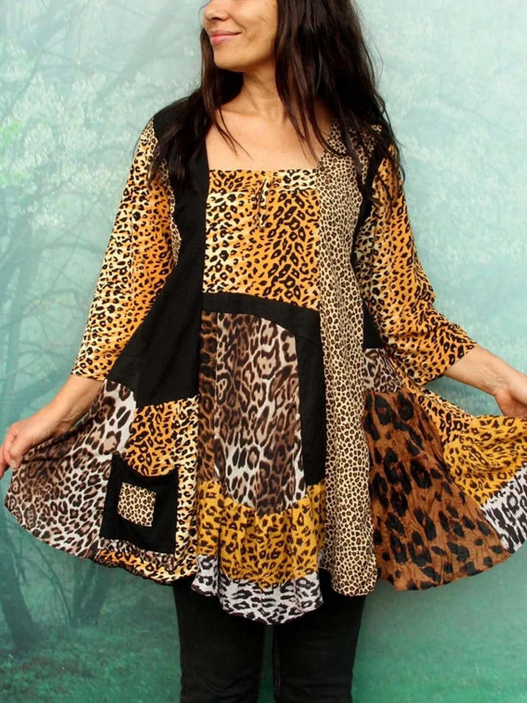Square Neck Half Sleeve Dresses