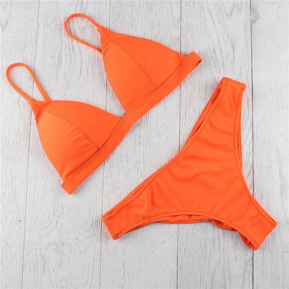 2020 Swimwear Women Sexy Push Up Unpadded Brazilian Bikini Set Women summer Bikini Set Swimsuit Triangle Swimwear Bathing Suit