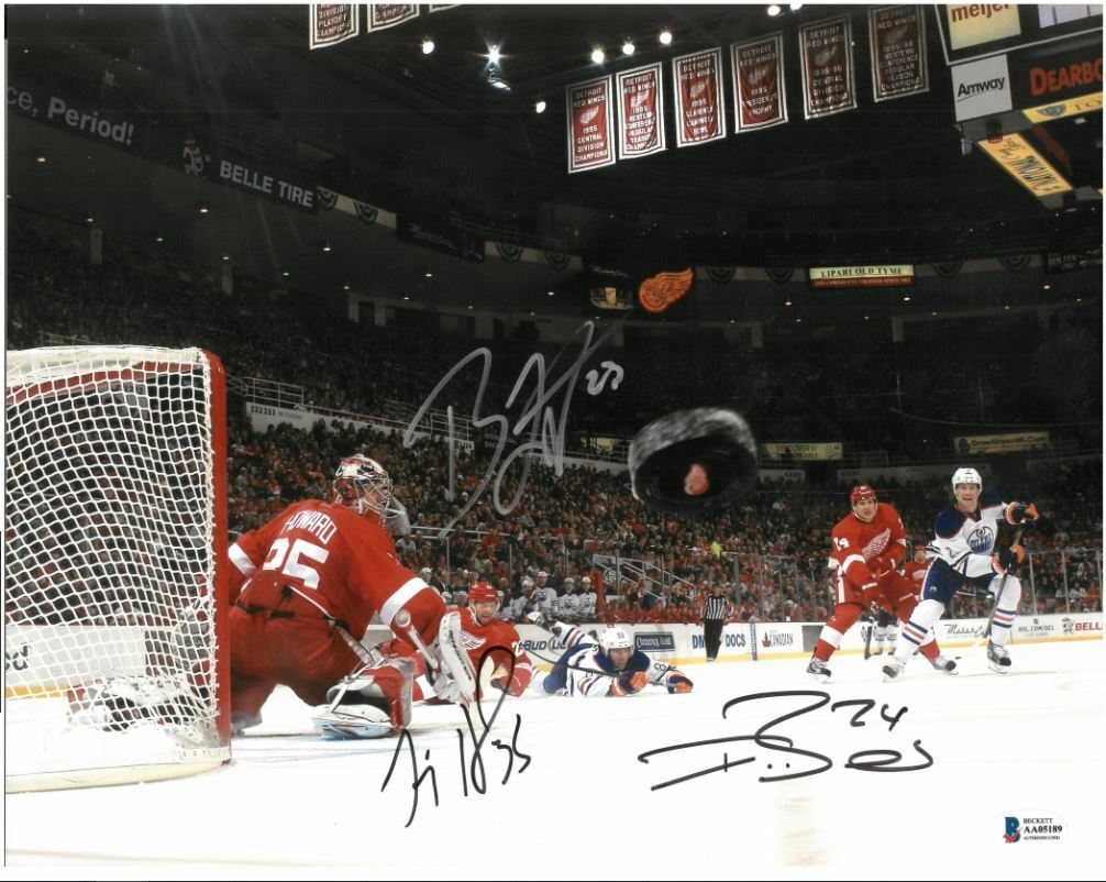 2012 Detroit Red Wings team signed 11x14 Photo Poster painting BAS Beckett LOA Jimmy Howard +