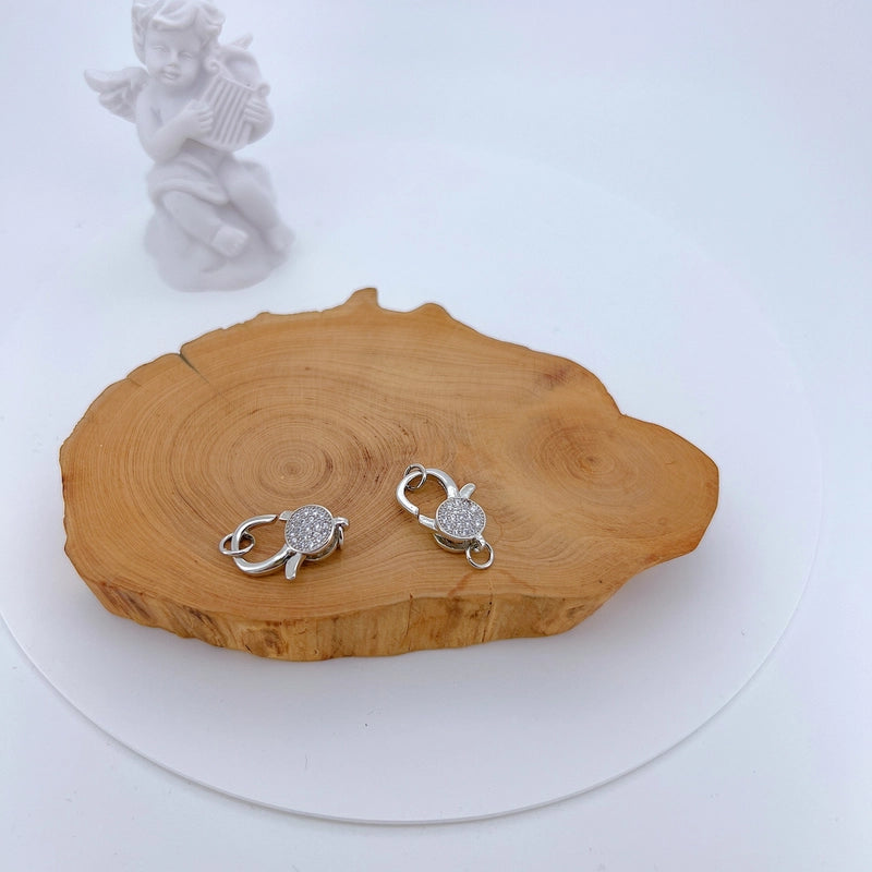 1 Piece 15 * 28mm Copper Zircon Heart Shape Jewelry Buckle Jewelry Accessories