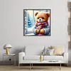 Winter Window Bear-11CT Stamped Cross Stitch 40*40cm/15.75*15.75in tapestrymarket