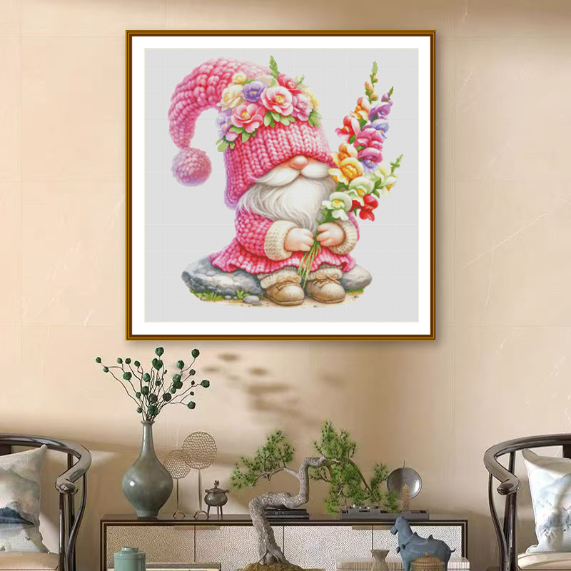 1set DIY Printed Cross Stitch Kit [ZZ5842-hollyhock Dwarfs] Cross Stitch Kit Painting Fairy Cross Stitch