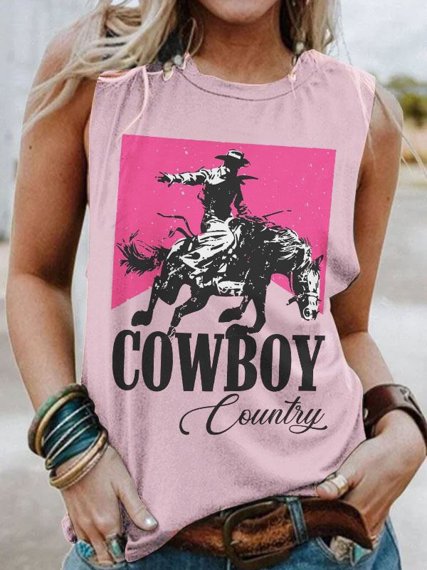 Western Cowboy Country Round Neck Tank Top wearshes