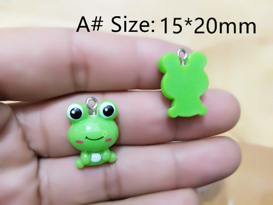 Bulk 10 30 Cartoon Frog Resin Charms,Animal Pet Charms Pendant Jewelry,Frog Shape Charm Diy Key chain Earring Bracelet Accessories