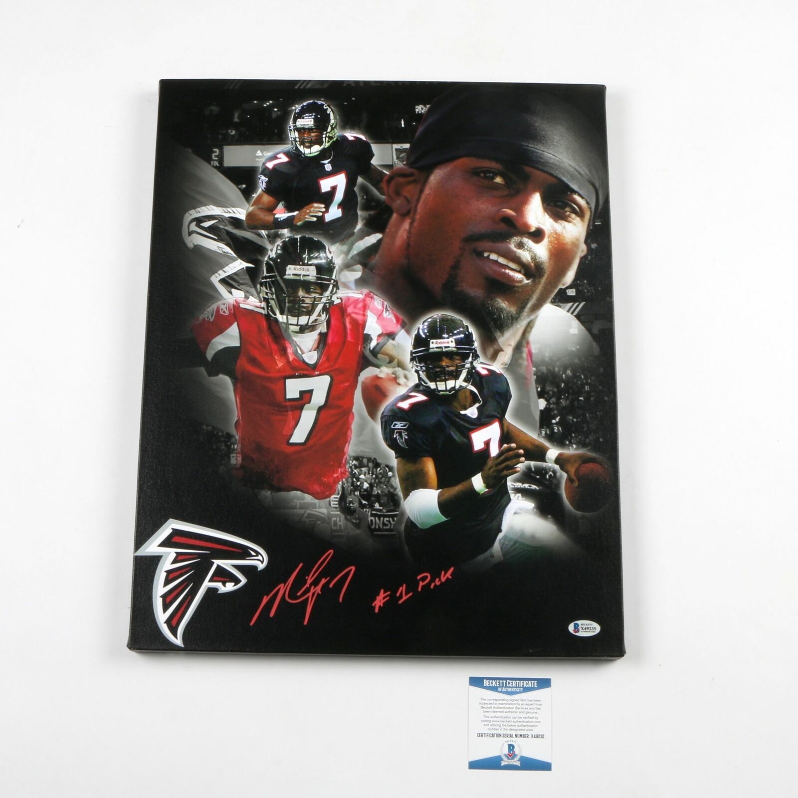 Michael Vick Signed Canvas Atlanta Falcons