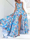 Floral Printed Split-Side Maxi Dresses
