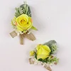 10PCS Sunflower Peony Wedding Catering Bridal Groom Guests Corsage Boutonniere Wrist Artificial Flower Bouquets