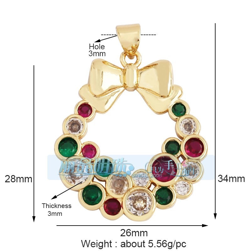 1 Piece Copper Geometric Heart Shape Snowflake Pendant Jewelry Accessories