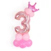 10PCS Blue Pink Party 0 - 9 Numbers Aluminum Film Latex Balloons Birthday Anniversary Decors