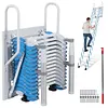 [US Local Warehouse] Ceiling Mount Attic Ladder Hidden Retractable Loft Ladder W/Pull Rod (Blue)