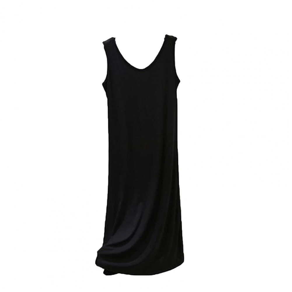 Modal Woman Dress V Neck A-Line Slip Underdress Bottoming Tank Dress Straight Petticoat Woman Intimates Nightdress Sleepwear