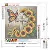 Sonnenblume Schmetterling Kreuz - runder Bohrer Diamantmalerei - 30*30cm