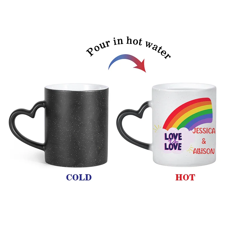 Custom Photo Color Changing Mug Engraved with 2 Names