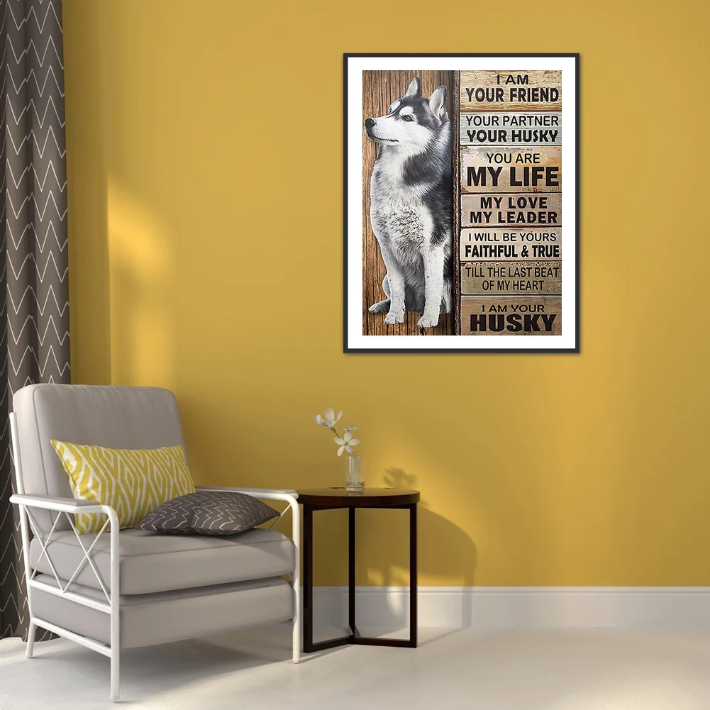 Diamond Painting - Full Round Drill - Husky Words(30*40cm)