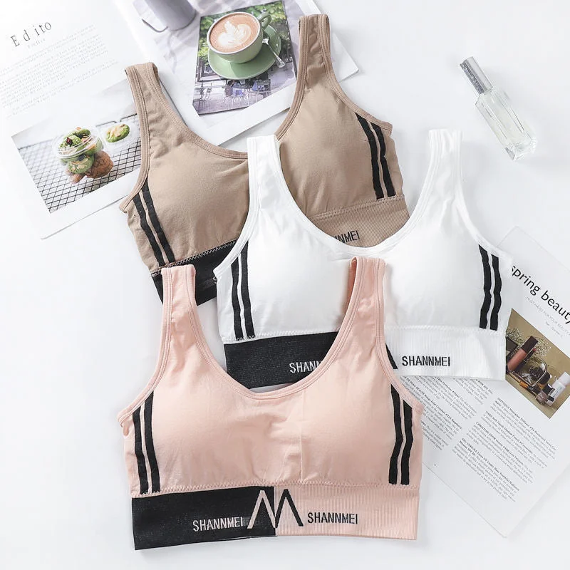 Women's Cotton Underwear Lace Top Women's Sports Bra Girls Comfort Fashion Tank Up Seamless Sports Top Brassiere Sexy Tube Tops