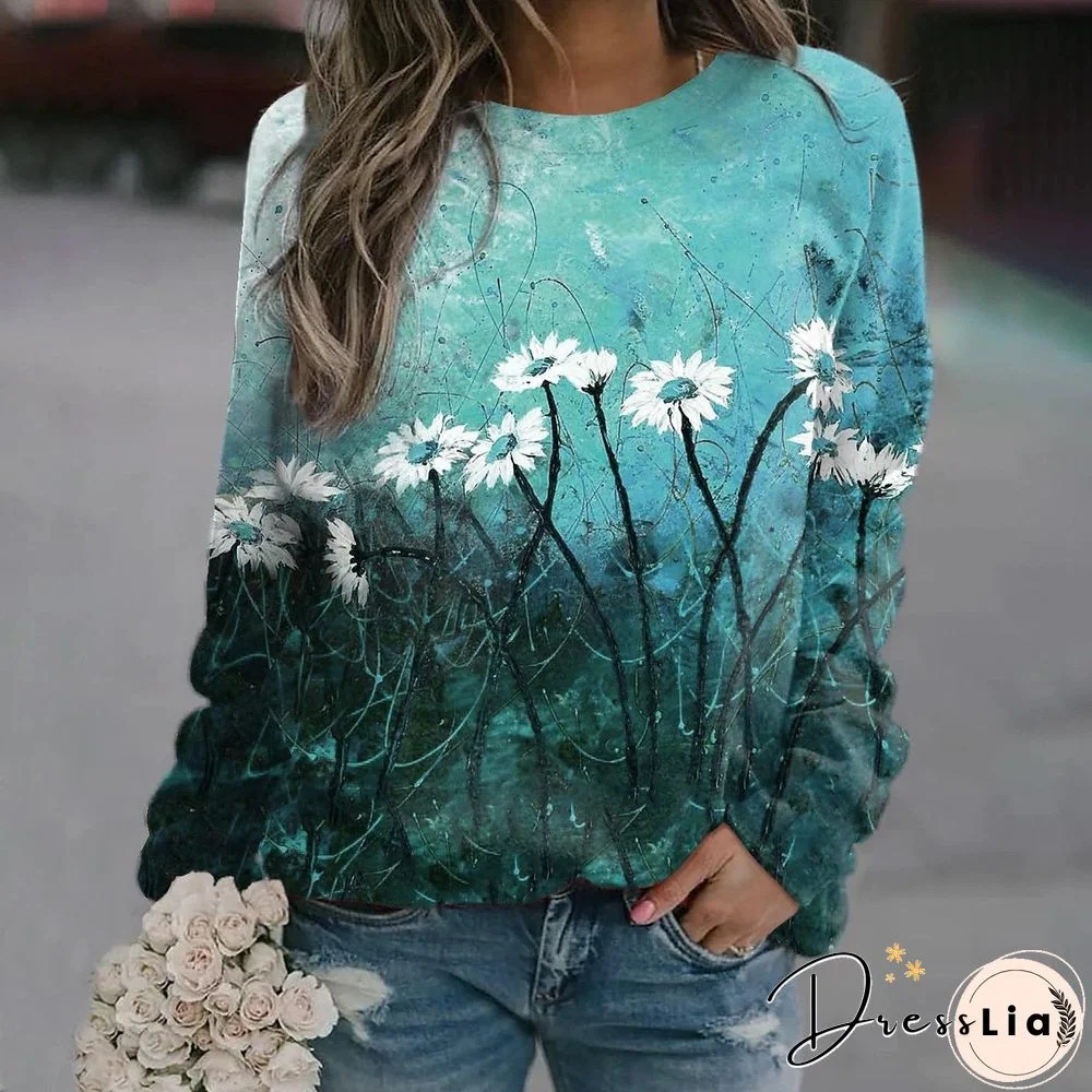 Flower Printed Loose Shirt