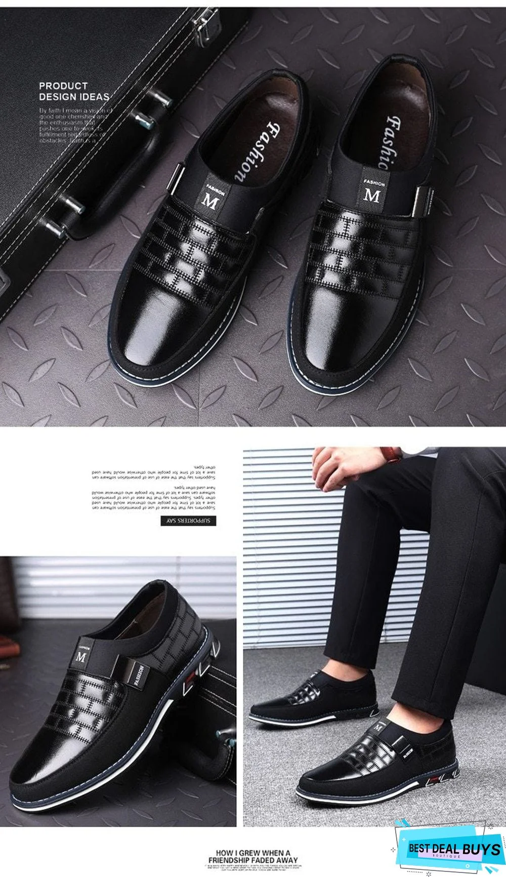 Leather Men Casual Shoes Mens Loafers Moccasins Breathable Slip On Black Driving Shoes