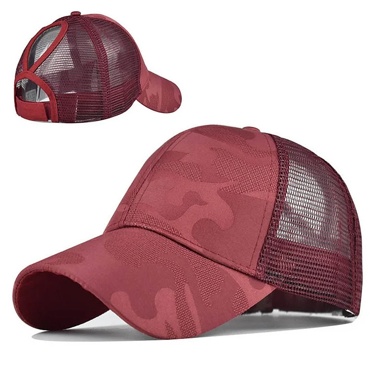 2023 Womens Ponytail Baseball Cap Mesh Camouflage Summer Leisure Simple Snapback Cap Outdoor Streetwear Sport Hat For Women Men
