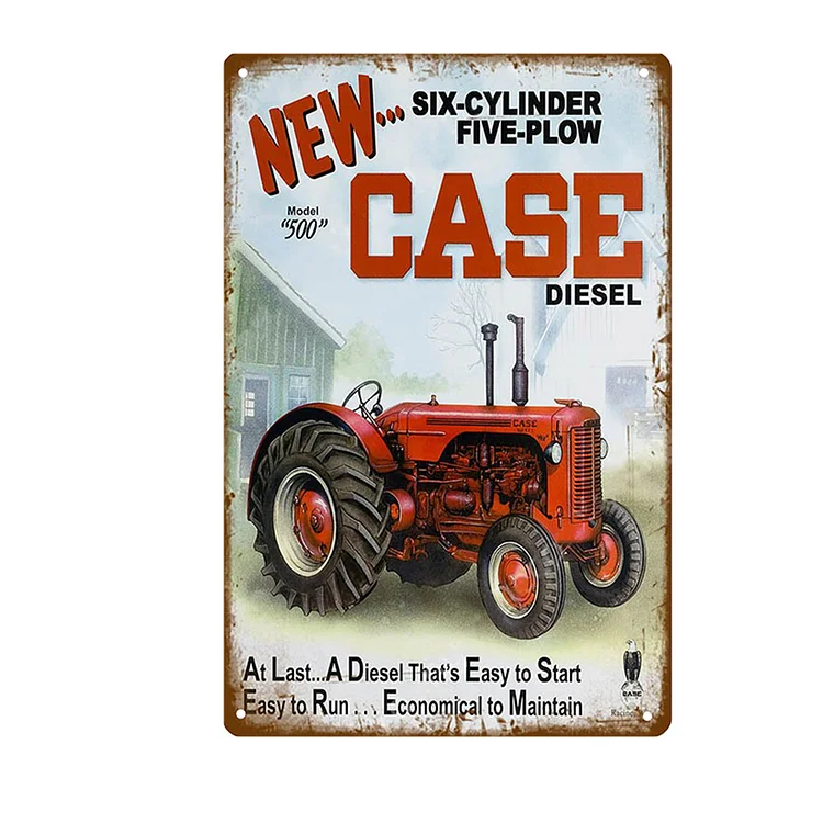 New Case Diesel Tractor - Vintage Tin Signs/Wooden Signs - 7.9x11.8in & 11.8x15.7in