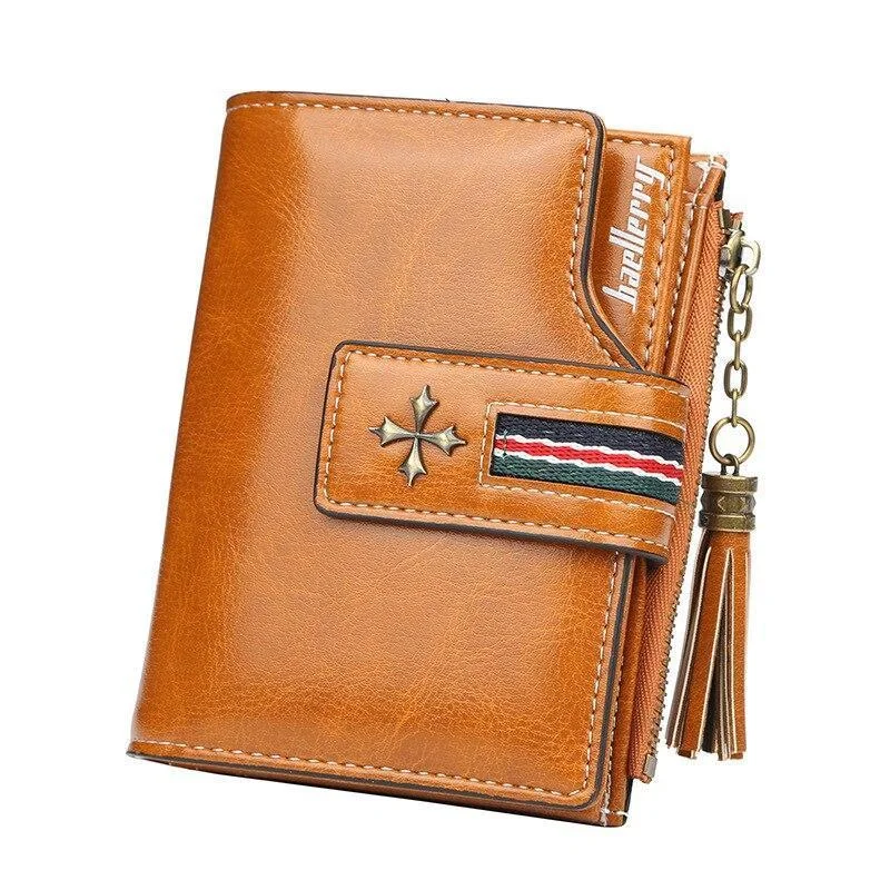 Women Oil Wax Leather Small Wallet