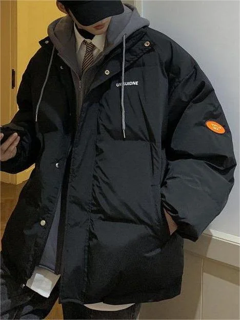 Brownm Oversize Mock Two Piece Puffer Jacket with Hoodie