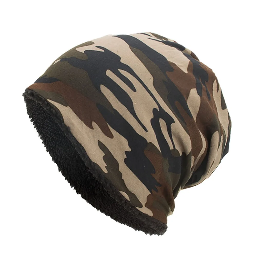 Camouflage Crochet Winter Wool hats Beanies Men Women Hat Warm Breathable Wool Knitted Hat Skull Caps Hat Ski Beanie Cap gorro