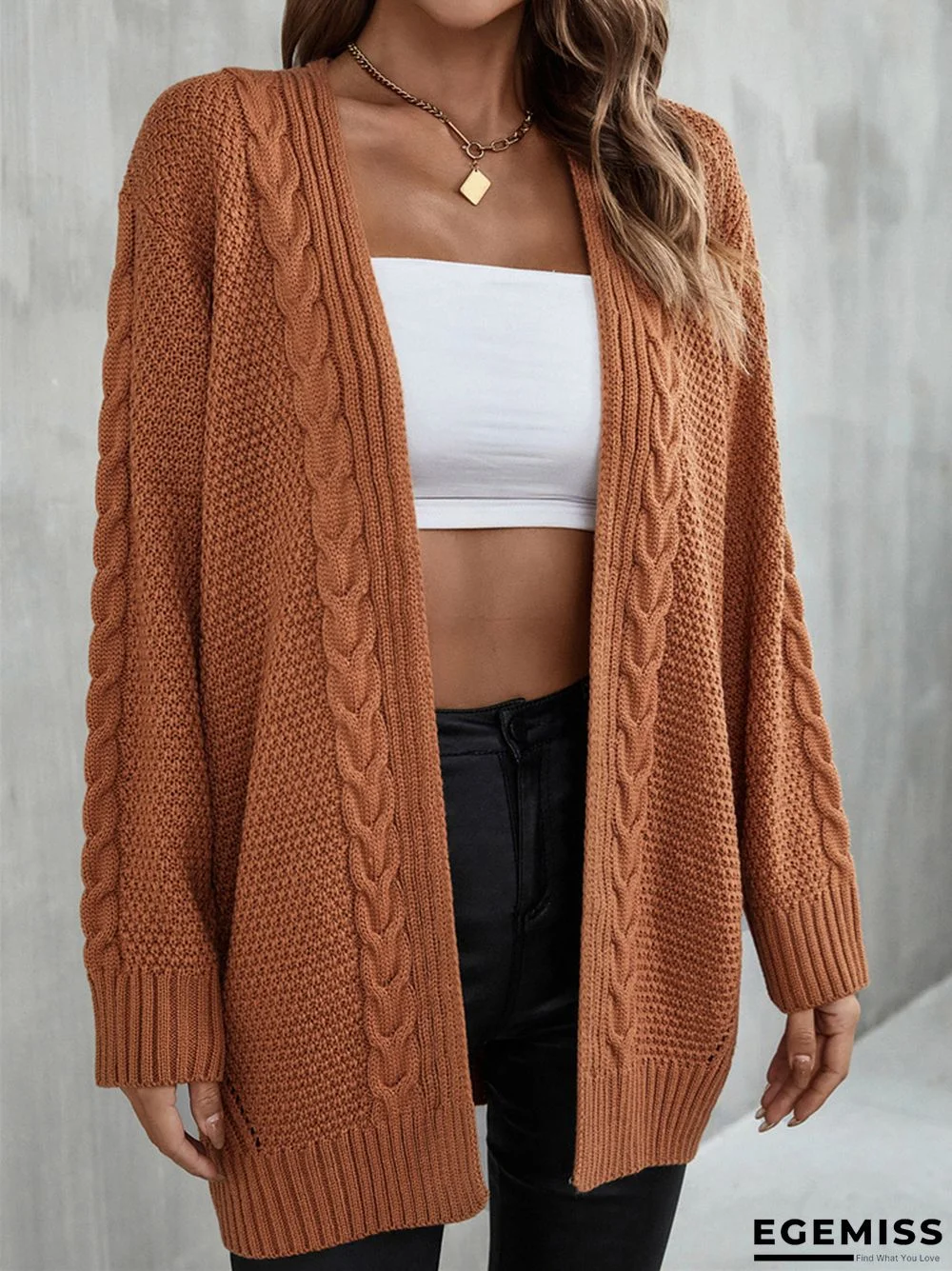 Loose Solid Color Irregular Knitted Sweater Coat | EGEMISS