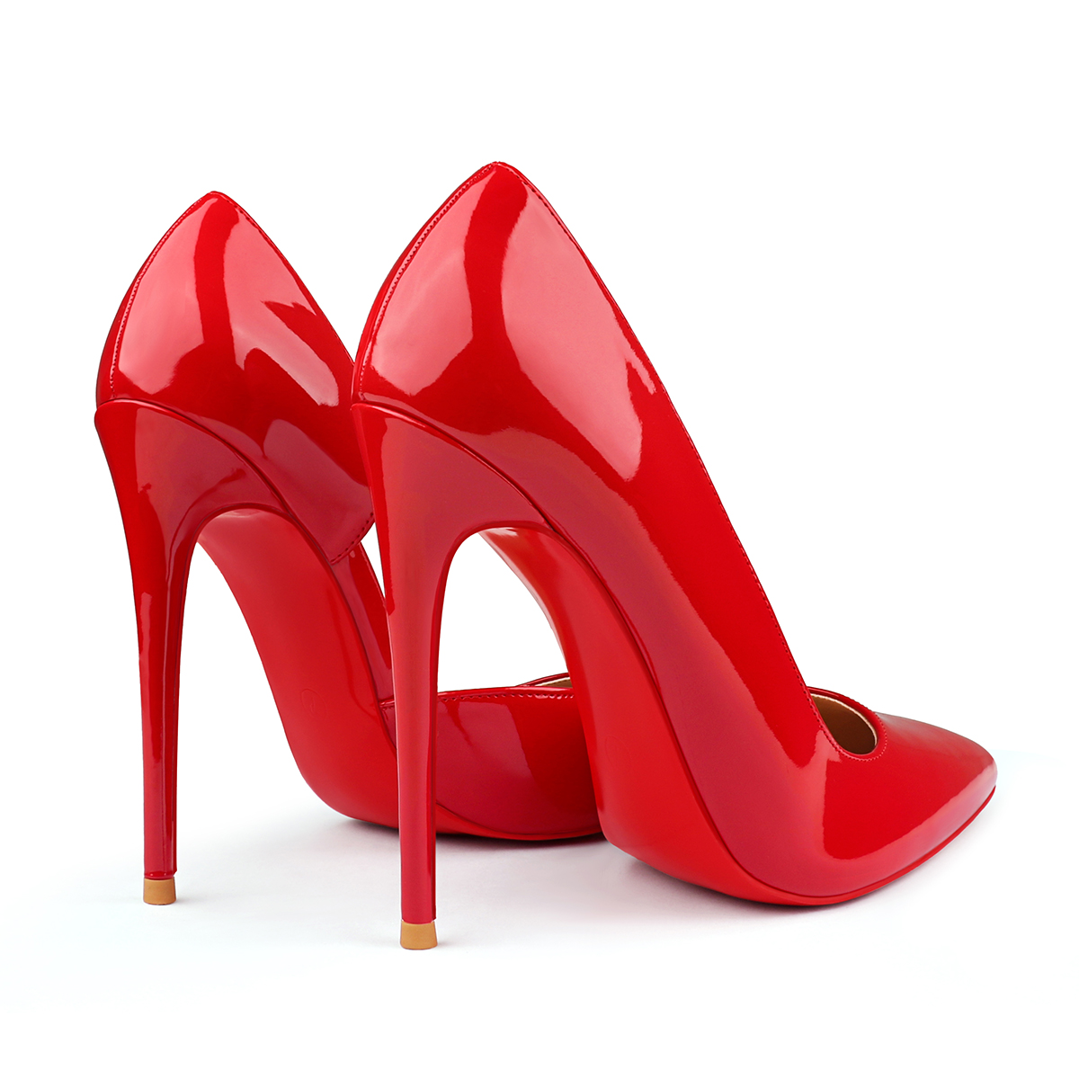 120mm Women's Classic Pumps Patent Closed Pointed Toe Bridal Wedding Party Red Bottom-MERUMOTE