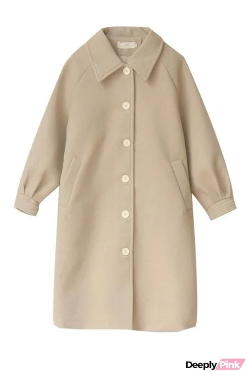 Turndown Collar Woolen Coat