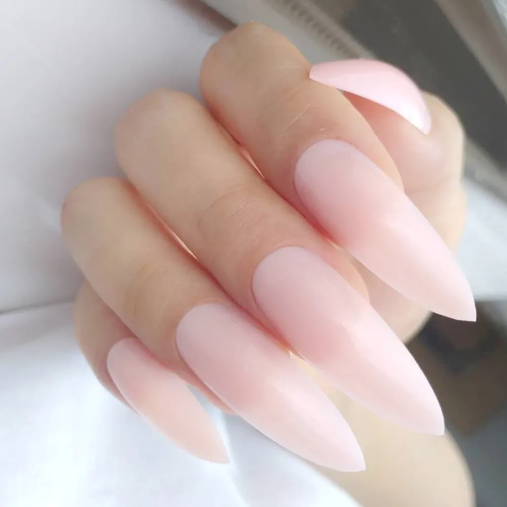 24Pcs Bright Black Artificial Stiletto False Nail Extra Long Salon Fake Nails For Design UV Gel Press On Manicure Tool-Nail Inspo