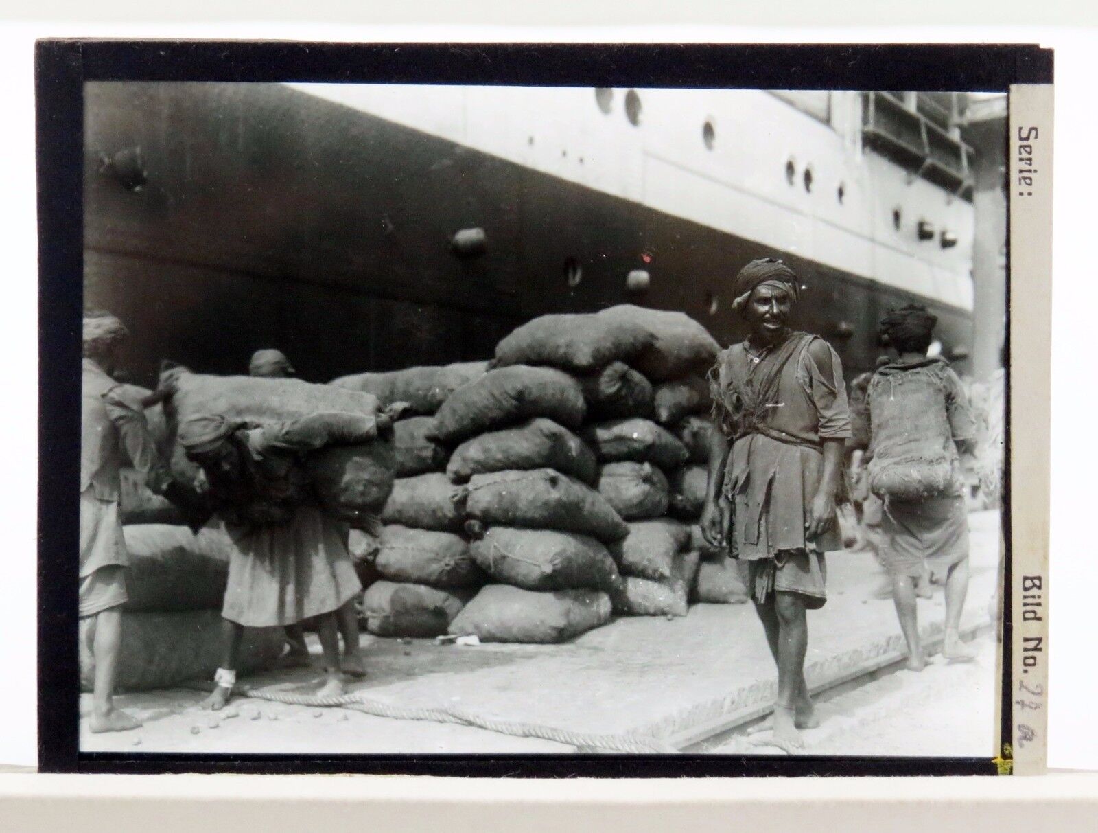 Glass Negative Bur Sudan - Glas Dia Foto - Schiff laden Port Sudan (Lot-N-24