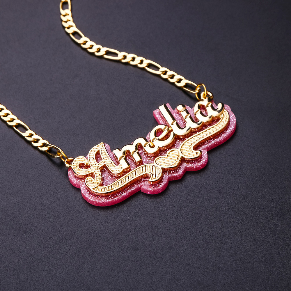 Double Layer Acrylic Custom Name Pendants